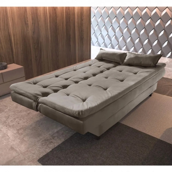 Sofa Cama 3 Lugares Premium Luxury cor Cappuccino -2231b – Edelis Móveis-  Loja de Móveis em São João de Meriti