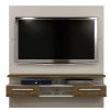 Painel Talismã para Tv até 55" com 2 gavetas Valdemoveis Off White com Ipê
