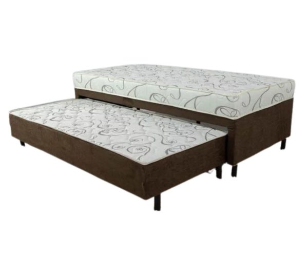 Cama Solteiro Espuma D28 com Auxiliar Unibox Sonho Bom 0.88x188 x 0.50 Marrom