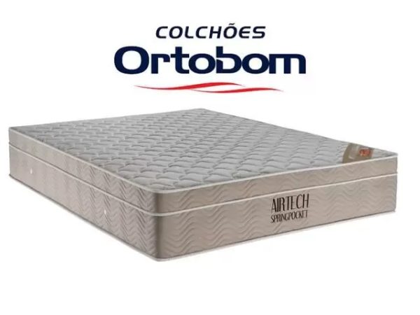 Colchão Casal Com Molas Spring Pocket Airtech 1,38x1,88x0,25 BEGE Ortobom