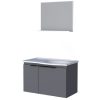 Armário Gabinete de Banheiro Quartzo 60cm Cinza