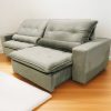 Sofá Retrátil e Reclinável Maximo 2,90cm Cinza Veludo - Mundial