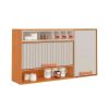 Armario Aereo 1 Porta e 1 Porta Horizontal 120cm Napoles Cinamomo com Off White