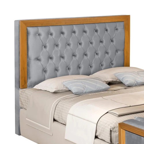 Cabeceira Casal Imperial RA Estofados cod 37 - Cinza