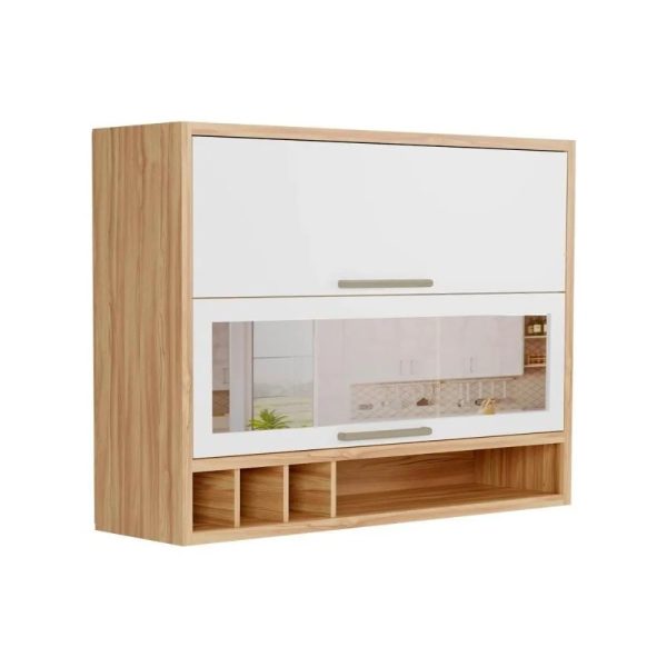 Armário Aéreo Duplo Reflecta 1200 Syrah Ronipa - Amendoa com Off White