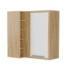 Armário Aéreo Canto 1 Porta Syra Ronipa - Amendoa com Off White