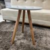 Mesa Lateral Valença 50x50cm com Pé Mod.60 cor Off white