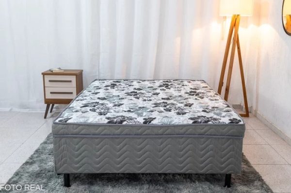 Cama Casal Box Ortopédica com Espuma D28 Dakar Orthoside - Cinza