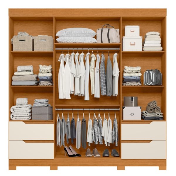 Alternative view of Guarda roupa 4 Portas e 4 Gavetas Vivace  Cinamomo com Off White - Albatroz