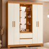 Guarda roupa 4 portas com 2 gavetas Olimpia Albatroz Cinamomo com Off white