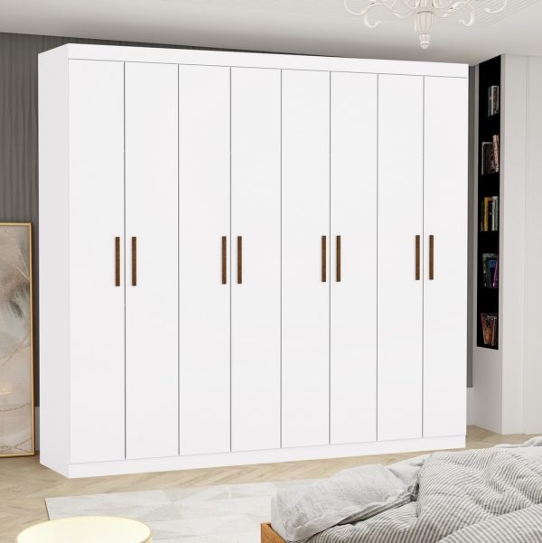 Guarda roupa 8 portas e 2 gavetas Rubi Branco -Carioca