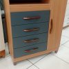 Comoda Sapateira com 4 Gavetas Turquesa Nature com Titanium  - Albatroz