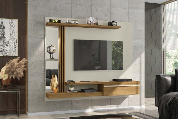 Painel para Tv até 55" Denver Off white com Cinamomo - Bechara