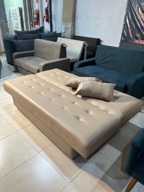 Sofá cama Reclinável Laila Korino Bege 346 - Matrix