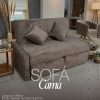 Sofá cama Reclinável e Retrátil Charlotte Chenile Marrom Escuro  539