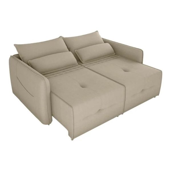 Alternative view of Sofá cama Reclinável e Retrátil Celine Chenile Bege 540
