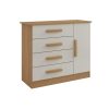Cômoda Firenze 4 Gavetas e Sapateira D Doro Cinamomo com Off white #edelis