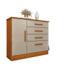 Comoda 4 Gavetas e 1 Porta Chicago Cinamomo com Off white- Tcil #cb