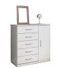 Cômoda 5 Gavetas 1 Porta Branca - #edelis