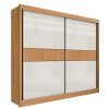 Guarda roupa Cancun 2 Portas 6 Gavetas Detalhe Ripado 100% MDF Larg. 2.20m - Cinamomo/Off white #RJ