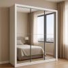 Guarda-Roupa Veneza Premium 3 Portas C/ 3 Espelho 4 Gavetas Larg. 1.88m Branco #edelis
