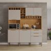 Armário Cozinha New Topázio 6 Portas 2 Gavetas Larg. 1.65m Cinamomo/Off  #edelis