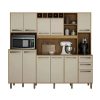 Armário Cozinha Completa 11 Portas e 2 Gavetas Petra Cinamomo/Off White #edelis