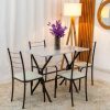 Mesa Rio Base Cabo Frio Marrom Tampo Pedra Off 100x60 4 Cadeiras Assento Creme - Teixeira #rf