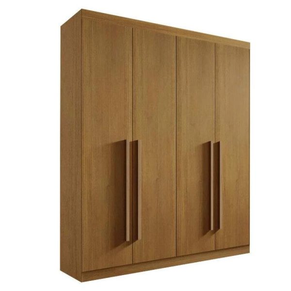Roupeiro Solteiro Da Vinci Plus Cinamomo 4 Portas 3 Gavetas 100% MDF Larg. 1.85m - D Doro #rf