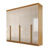 Guarda roupa 6 Portas e 6 Gavetas Alvorada larg. 2.70m 100% MDF Nature com Off white - Bianchi #edelis