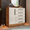 Cômoda Vitória 5 gavetas 1 porta – Cedro/Areia #ld