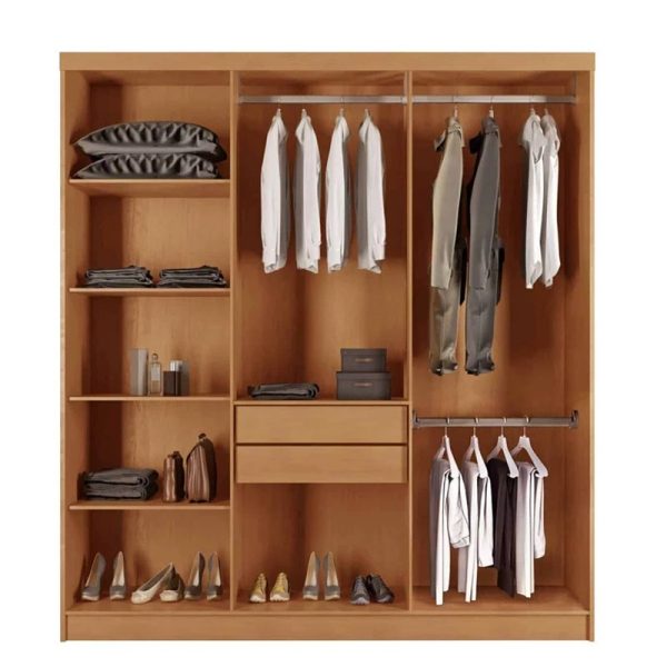 Alternative view of Guarda-roupa 6 Portas 2 Gavetas Hawaii  100% MDF - Nature com Off White
