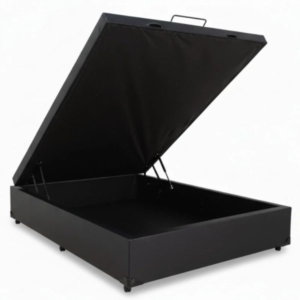 Base Box Baú Classic casal 1.38 x 1.88cm – Preto Corino