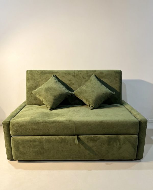 Sofá cama Reclinável e Retrátil Charlotte Chenile Verde Musgo 538