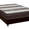 Box Casal Sued Marrom Nosso Sonho + Colchão Casal Ortopédico Light 138x188x62 - Ortobom #edelis