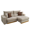 Sofá Retrátil Reclinável Gran Bello 2.50m Veludo Bege Claro - Molas Ensacadas Pocket