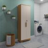 Armário Multiuso 2 Portas com Chave Bordo Ronipa - Amendoa com Off white