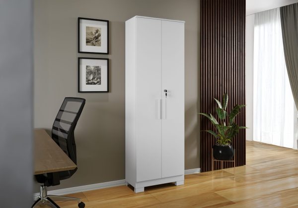 Armário Multiuso 2 Portas com Chave Bordo Ronipa - Branco
