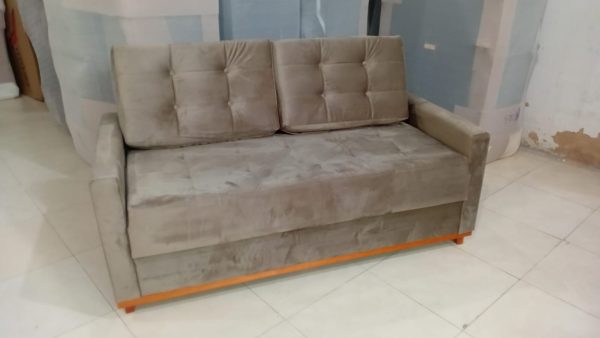 Sofá 3 lugares Living Áustria Veludo Castor  A61 Larg. 1.70m