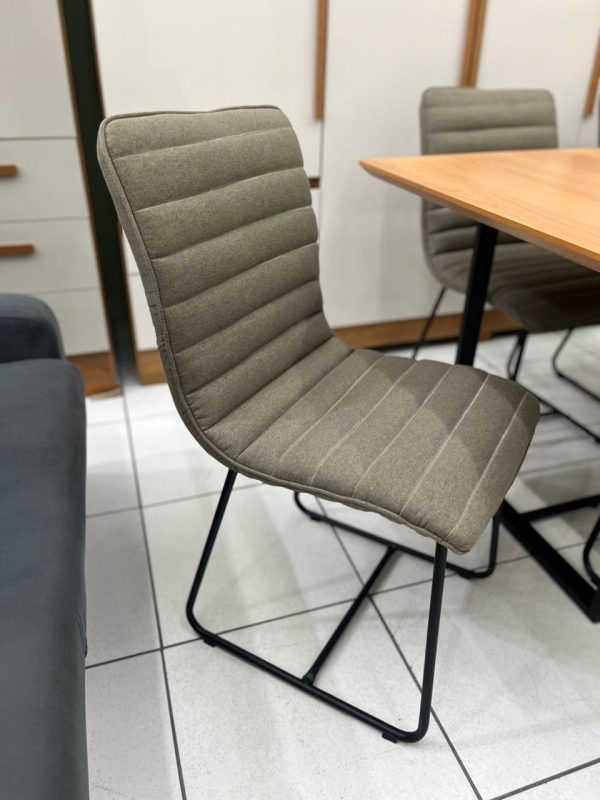 Alternative view of Mesa 1.60 x 90cm Tampo Madeira Proa Luna com 6 Cadeiras Linho Marrom