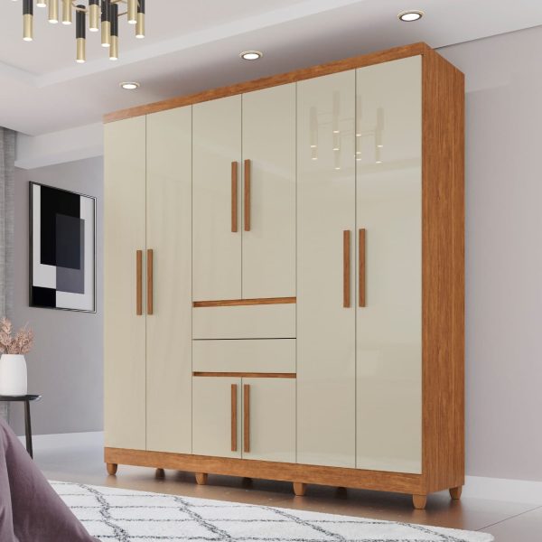 Guarda roupa 8 Portas 2 gavetas Master Top Imop Cinamomo com Arenas