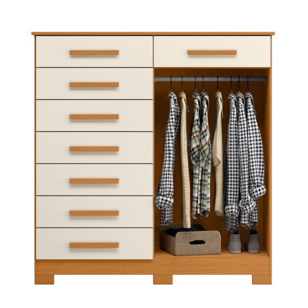 Alternative view of Comoda 8 Gavetas com 2 portas Verona Cinamomo com Off white - Albatroz