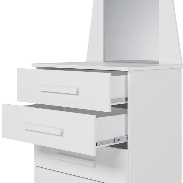 Alternative view of Comoda 5 Gavetas com Espelho New Veneza Branco Fosco Liso - Albatroz