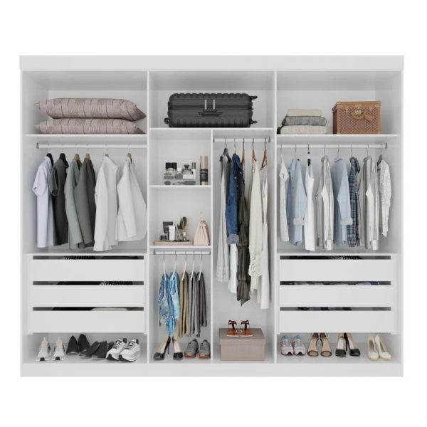 Alternative view of Guarda Roupa Casal 6 Portas 6 Gavetas Gramado 100% MDF Branco Neve - Valverde