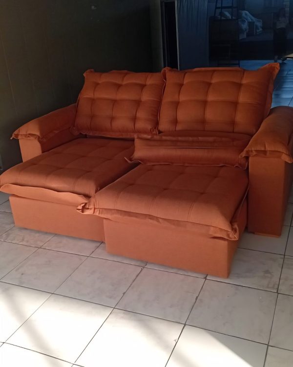 Sofá Retrátil e Reclinável Maldivas Larg. 2.10M  Prime 69 cor Telha