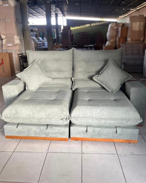 Sofá Retratil e Reclinavel Monaco Larg. 2.30M  Master 51 Menta - Molas Ensacadas
