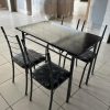 Mesa Tampo MDP 98 x 58cm Realeza Indiano com 4 Cadeiras Martelado Preto Lirio -Teixeira