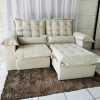 Sofá Retratil e Reclinavel Maldivas Larg. 2.10M  Prime 49 - Bege