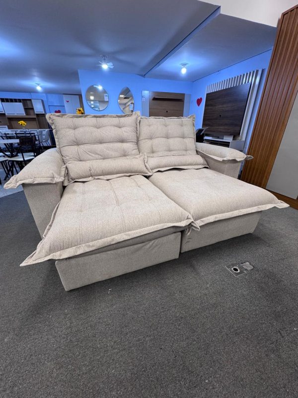 Sofá Retratil e Reclinavel Maldivas Larg. 2.10M  Prime 67 - Cappuccino