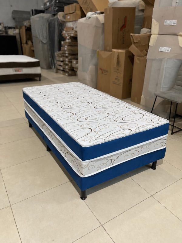 Cama Solteiro Espuma D28 Resende Luxo Bioflex 0,88 x 1.88cm -Azul